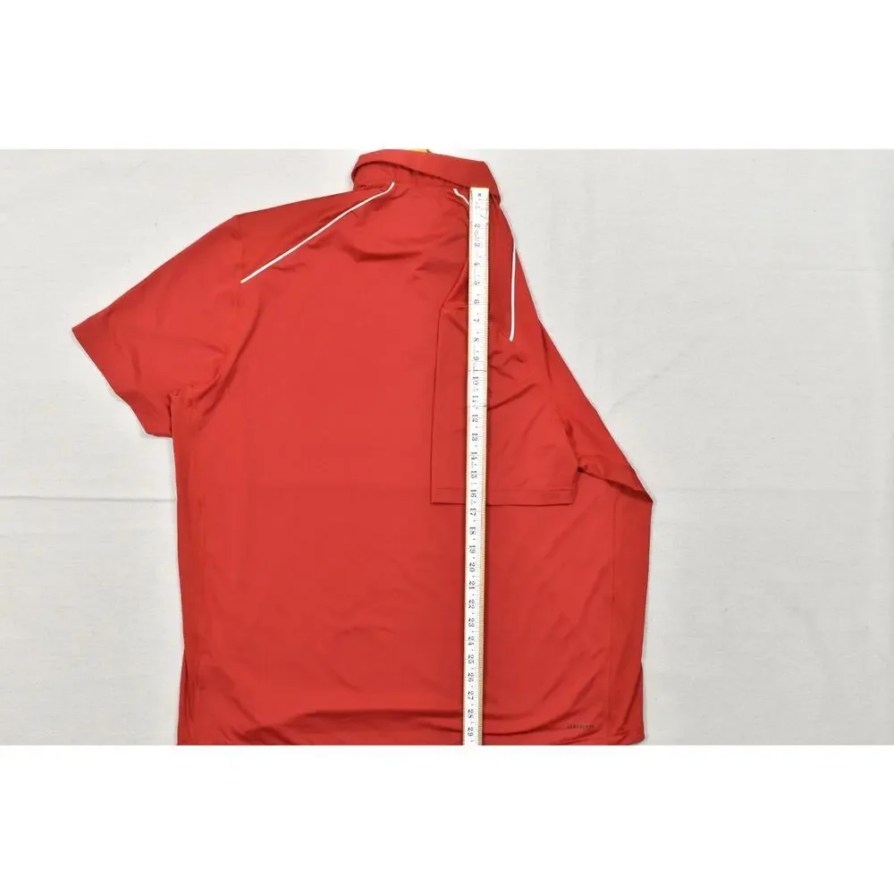 Adidas Nebraska Cornhuskers Men's 2XL Red Short Sleeve Polo Shirt Embroidered Lo